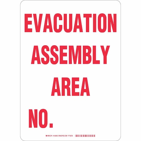 Brady Safety Sign, 14 in Height, 10 in Width, Plastic, Rectangle, English 103593